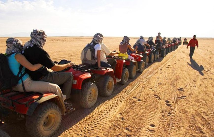 Hurghada: Super Safari Tour Jeep, Quad Bike, Bedouin Village And BBQ Dinner With Show